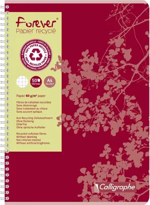 Produktbild von Calligraphe 10x Spiralheft Forever A4 50 Blatt kariert Calligraphe - Rot 17407C