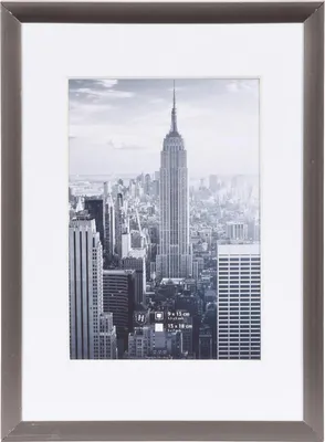 Image de Henzo Cadre alu Manhattan 13x18 cm gris acier avec passe-partout