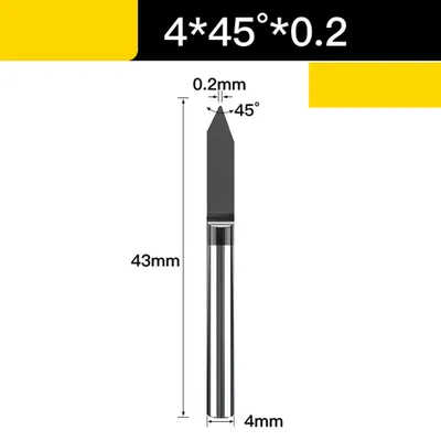 Zdjęcie produktu dla Frez do grawerowania 4 mm z powłoką VHM Rozmiar: 4 × 45° × 0.2