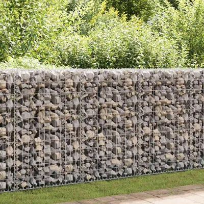 Produktbild von vidaXL Gabiónová stena s krytom z pozinkovanej ocele 50 × 20 × 100 cm