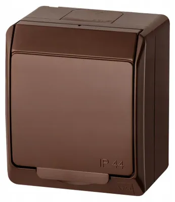 Produktbild von HERMES | Einzelsteckdose GNT 2P+Z - Braun - IP44 wetterfest - für Innen- und Außenbereich