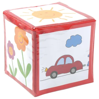 Image de EDUPLAY 120272 Cube en mousse avec poches, 15,5 x 15,5 cm, rouge
