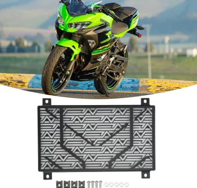 Obrázek produktu pro Kryt chladiče motocyklu z nerezové oceli, náhradní díl pro NINJA 250 300 400 2018+ (černý)