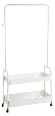 Kleiderständer auf Rollen, weiß, Metall, B85xH155xT31 cm
