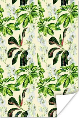 Produktbild von MuchoWow® Poster Vintage - Blätter - Grün 60x90 cm - Wanddekoration
