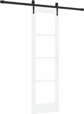Immagine prodotto di vidaXL Porta scorrevole bianca 61 x 198,5 cm in legno massello di pino e vetro