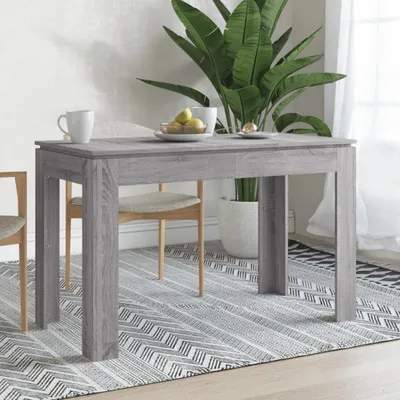 Immagine prodotto di Tavolo da pranzo grigio Sonoma 120x60x76 cm in materiale ligneo