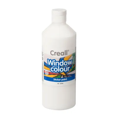 Produktbild von Creall Fensterfarbe weiß - Glasfarbe für Kinder und Erwachsene 500ml