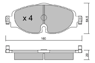 Produktbild von AISIN BPVW-1028 Bremsbeläge Satz Vorne Bremsklötze für VW Golf VII Schrägheck (5G1, BQ1, BE1, BE2) Passat Variant (3G5, CB5) Golf VII Variant T-Roc