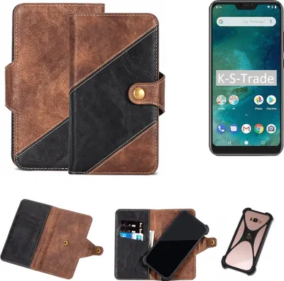 Produktbild von K-S-Trade Handy Hülle Schutz Hülle Schutzhülle Bookstyle Case kompatibel mit Xiaomi Mi A2 Lite Handy Cover Hülle Schutztasche 1x