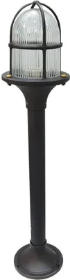 Produktbild von Wegeleuchte Messing massiv Glas 63 cm hoch IP54 Schwarz Antik E27 rund Maritim Stehlampe außen Garten