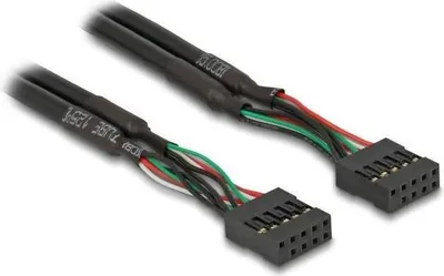 Produktbild von Delock Kabel USB 2.0 Pfostenbuchse 2,54 mm 10 Pin zu USB 2.0 Pfostenbuchse 2,54 mm 10 Pin 25 cm