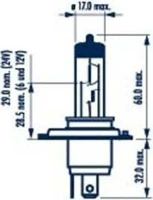 Obrázek produktu pro H4 NARVA žárovky Autožárovky 12V 100/90W P45t-41 48901