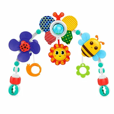 Produktbild von 73,7 cm Verstellbares universelles Kinderwagen Mobile, Baby Spielbogen mit Spiegelrassel und Beißring - ARCBABY Biene