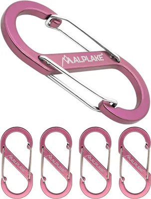 Immagine prodotto di Set di 4 ganci a S, doppi, in alluminio, dimensioni 88 x 40 mm, per campeggio
