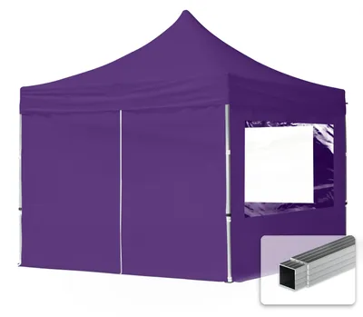 Immagine prodotto di TOOLPORT 3x3m gazebo pieghevole con laterali (finestre panoramiche), ECONOMY alluminio, viola