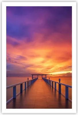 Produktbild von Poster - Poster ohne Rahmen - Himmel die Farben Pier - 61x91,5 cm - Wand Bild - Wanddeko - Wandbilder - Kunstposter - Wandposter - Bilder - Kunstdruck - Wanddekoration - Wandbild - P2XPA61x91-4202