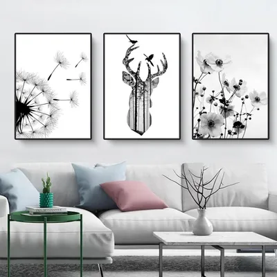 Produktbild von Poster Set 3er Aesthetic Schmetterling Blume Löwenzahn Wandbilder 50x70cm ohne Rahmen