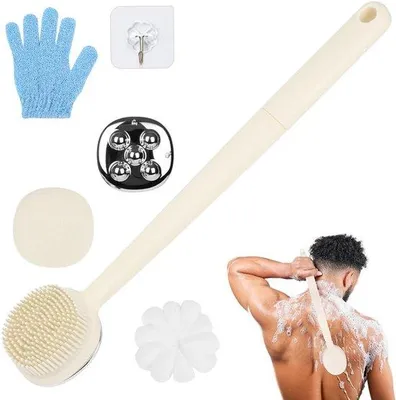 Productafbeelding van 4-in-1 doucheborstel, exfoliërend, lichaamsscrubborstel, 1 stuk