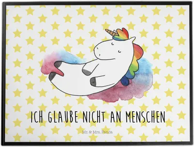 Produktbild von Mr. & Mrs. Panda Schreibunterlage Einhorn Wolke 7 - Weiß - Geschenk, schreibtischunterlage, Lustig, Menschen, Unicorn, schreibtischunterlagen, schreibtischauflagen