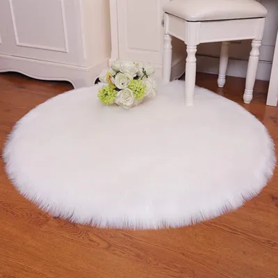 Immagine prodotto di Omgoods - Tappeto in pelle di pecora sintetica, 90 x 90 cm