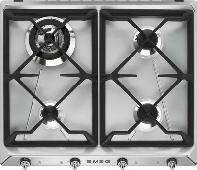 Produktbild von Smeg Victoria SR964XGH, Edelstahl, Integriert, 60 cm, Gaskochfeld, Edelstahl, 4 Zone(n)