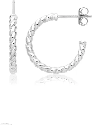 Produktbild von Edle 925 Sterling Silber (Rhodiniert) Damen - Paar Creolen - 2mm; TRS33387