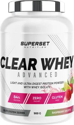 Image de Clear whey - Superset Nutrition - 100% CLEAR WHEY ADVANCED (900G) - Saveur Raspberry Mojito