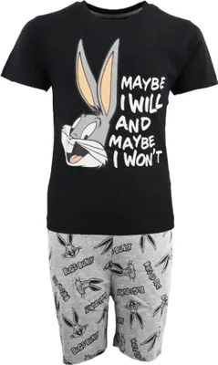 Produktbild von Bugs Bunny Kinder Schlafanzug Pyjama kurzarm – Schwarz / 110