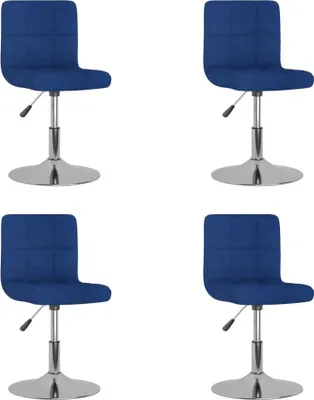 Produktbild von Esszimmerstühle 4 Stk. Drehbar Blau Stoff