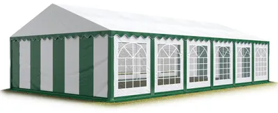 Image de TOOLPORT 6x12 m Tente de réception / Barnum vert-blanc toile de haute qualité PVC 700 N