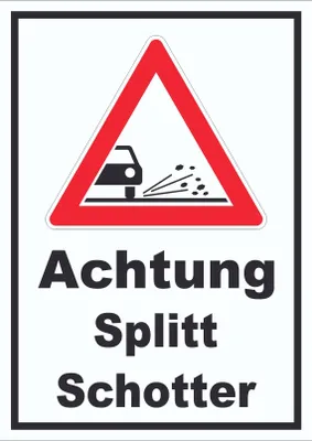 Produktbild von Schild Achtung Splitt Schotter A1 (594x841mm)