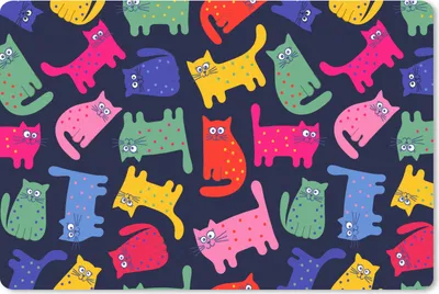 Produktbild von MuchoWow® Mauspad Mousepad Muster - Katze - Regenbogen - Rosa - Mädchen - Kinder - Kind 27x18 cm - Mousepads - Maus Mat - Pad - Mausunterlage - Büroartikel - Desk Matten