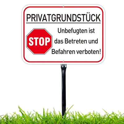 Productafbeelding van Verbodsbord - Reflecterend met metalen palen - 25 x 35 cm