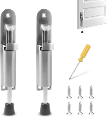 Imagen del producto de Topes para puertas, resistentes al viento, 2 unidades, con pedal, fabricados en aleación de zinc, para uso en interiores y exteriores