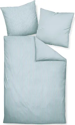 A set of bedding, including a duvet cover and two pillowcases, laid out flat against a white background.