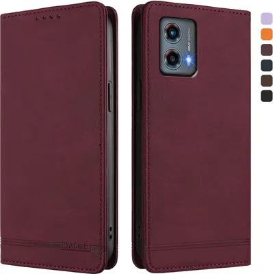 Obrázek produktu pro Pouzdro pro Motorola Moto G 5G 2023, retroPolyuretankožené flip pouzdro s stojánkem a přihrádkami na karty Červený
