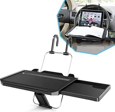 Immagine prodotto di Famanu: Tavolo multifunzionale per volante con portabicchieri e supporto per tablet - Nero