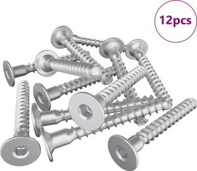 Image de vidaXL Vis Confirmat, 12 pièces, argent, Ø 5 x 40 mm, métal