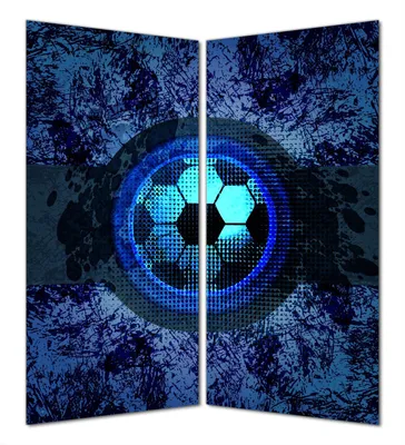 Produktbild von Wallario selbstklebende Duschrückwand 160 x 180 cm mit Motiv Fußball Design - Abstraktes Muster in blau - Wandverkleidung mit Hochglanzlaminat in Glasoptik