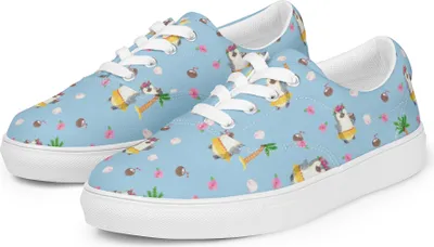 Produktbild von Mr. & Mrs. Panda Stoffschuhe Pinguin Kokosnuss Größe 36 - Blau - Geschenk, Sportschuhe, Urlaub, Sneaker Damen, Halbschuhe, Erholt, Hawaii, Ferien, Stoffschuh, Turnschuhe