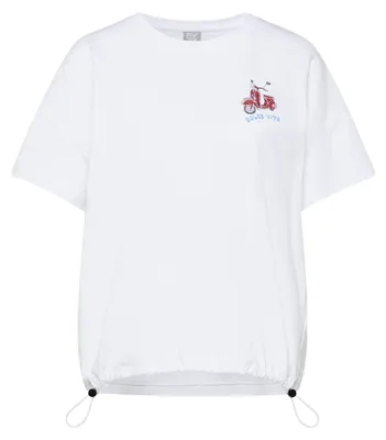 Produktbild von Rabe Damen T-Shirt Weiß Größe 42 Rundhals mit Rückenprint und Tunnelzugsaum