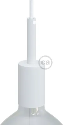Immagine prodotto di Creative-Cables Kit portalampada E27 cilindrico in Metallo con serracavo da 7 cm - Bianco Opaco
