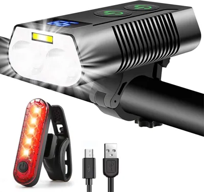 Obrázek produktu pro Světla na kolo, přední a zadní, 3300 lumenů, velmi jasná, 9 režimů