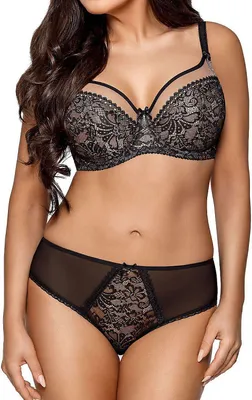 Immagine prodotto di Ava 1396 reggiseno morbido donna biancheria intima fantasia laterale soggiorni regolabili set, nero, 90c