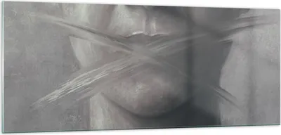 Produktbild von Bilder auf glas - Einteilig - Symbol Mund Sprache - 100x40cm - Glasbilder - Wandbilder - Bilder - zum Aufhängen bereit - Wanddekoration aus Glas - Glas Bilder - Wandbild auf Glas - GAB100x40-4754