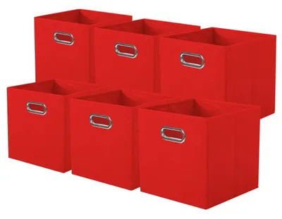 Produktbild von Stoffaufbewahrungsboxen, 6-teiliges Set faltbarer Aufbewahrungswürfel mit Metallgriff für Kleiderschrank und Spielzeug