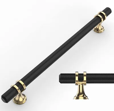 10 Möbelgriffe, schwarz, Lochabstand 192 mm, für Schubladen & Schränke