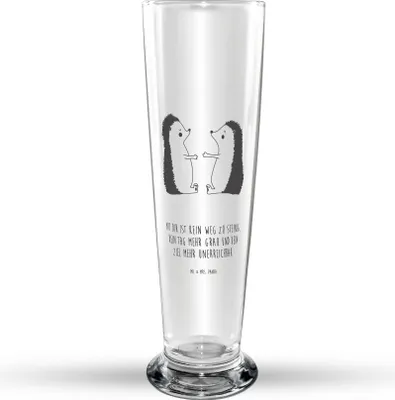 Produktbild von Mr. & Mrs. Panda Bierglas Igel Liebe - Transparent - Geschenk, Glasbierglas, Hochzeitstag, Bierbecher, Trinkglas, Bier Glas, Jahrestag, Liebesbeweis, Freundin, Glasbecher