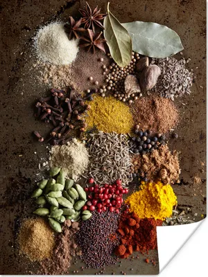 Produktbild von MuchoWow® Poster Gewürze zusammen gemischt 90x120 cm - Wohnzimmer